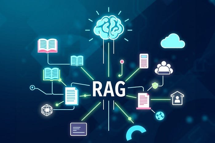 Esquema de un sistema RAG conectando documentos e inteligencia artificial